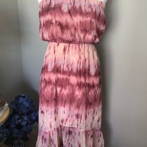 Bar lll brand pink tie dye strapless dress